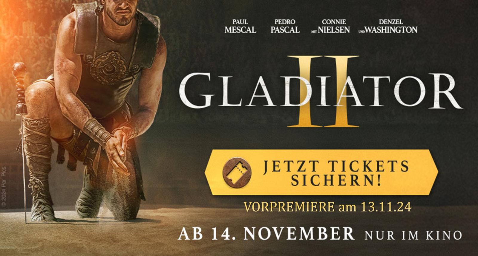 Der Vorverkauf zu "GLADIATOR 2" geht los!